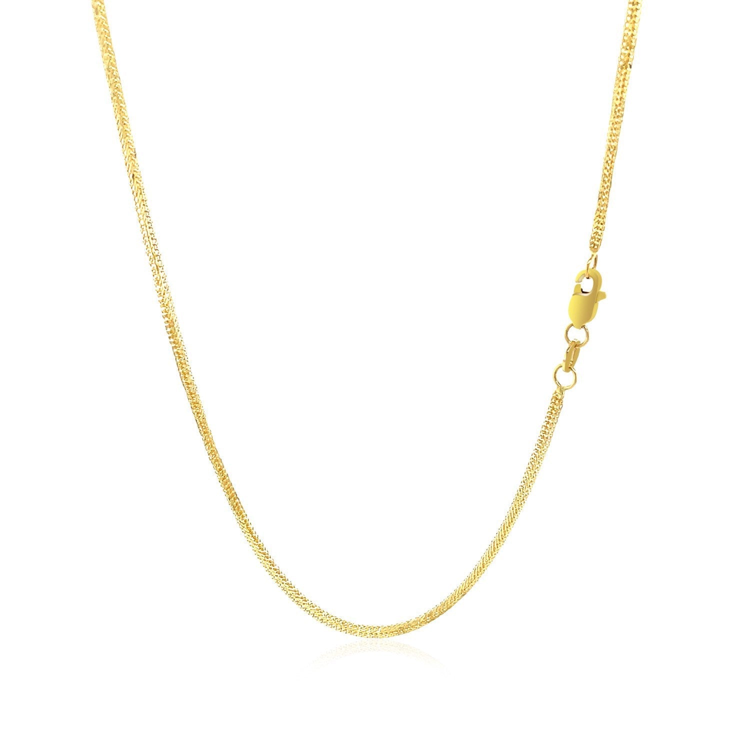 Cadena de cola de zorro de oro amarillo de 14k de 1.0mm