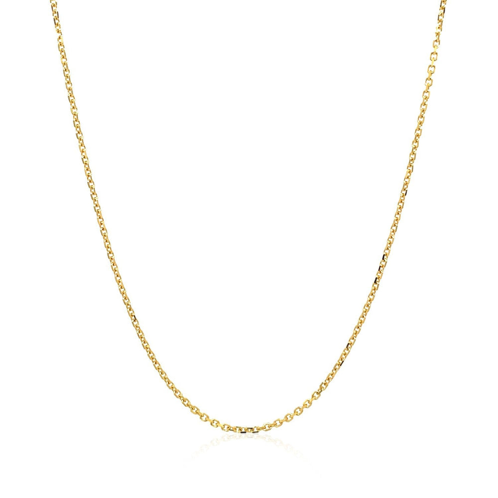 14k Yellow Gold Diamond Cut Cable Link Chain 1.1mm