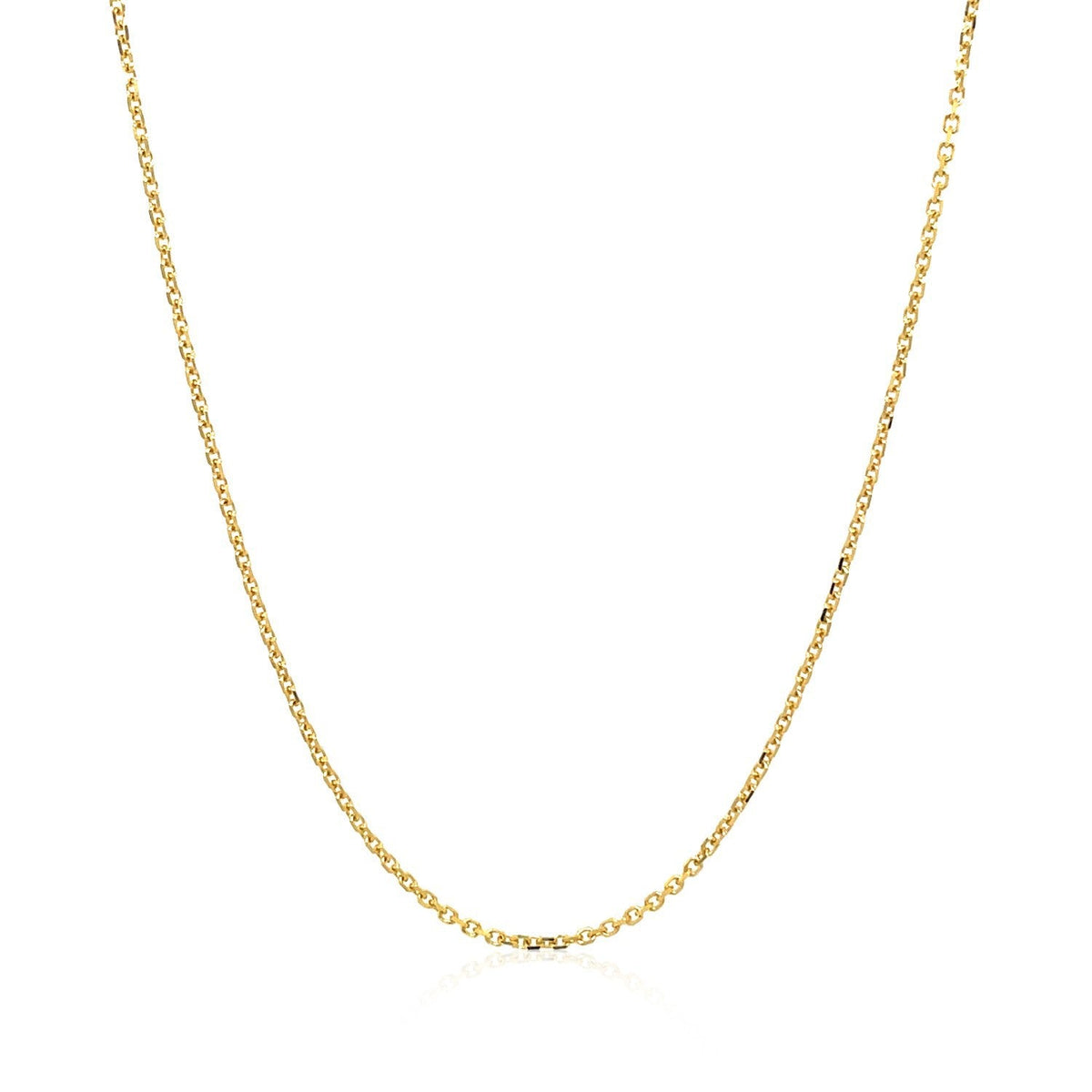 Cadena de Eslabones de Cable con Corte de Diamante de Oro Amarillo de 14k 1.1mm
