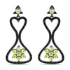 6.93 Carat Genuine Peridot and Black Spinel .925 Sterling Silver Earrings