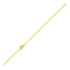 14k Yellow Gold Chain Bracelet with Polished Knot