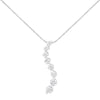 14K White Gold 3.0 Cttw Round-Brilliant & Baguette Cut Diamond S Shaped Graduated 18
