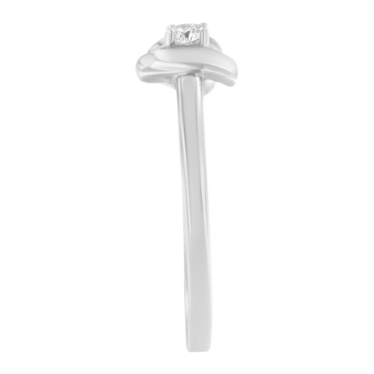 Anillo de promesa de oro blanco de 10K con diamante (1/10 Cttw, color H-I, claridad SI2-I1) - Talla 6