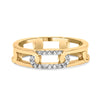 10K Yellow Gold Diamond Accent Paperclip Band Ring (I-J Color, I2-I3 Clarity) - Size 7