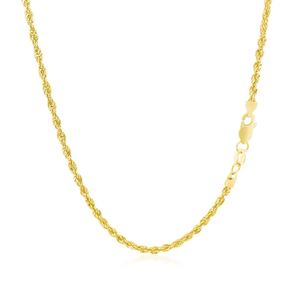 Cadena estilo cuerda de oro amarillo de 14k de 2.0mm