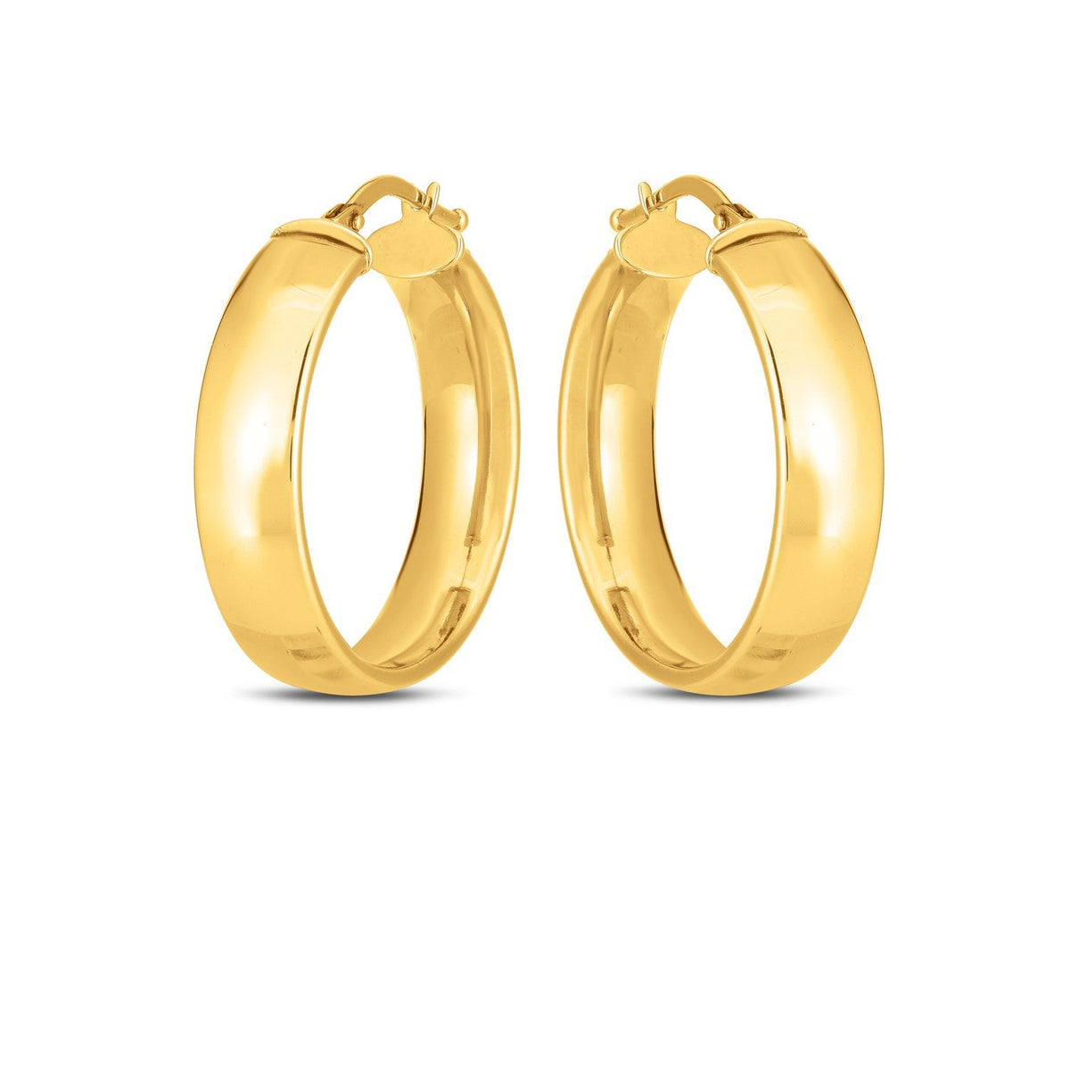 Aros de banda de oro amarillo de 14k para boda (6x25mm)