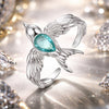 925 Sterling Silver Transparent Glass Ring for Women