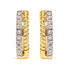 10K Yellow Gold 1/10 Cttw Diamond and Rope Twist Huggy Hoop Earrings (H-I Color, I1-I2 Clarity)