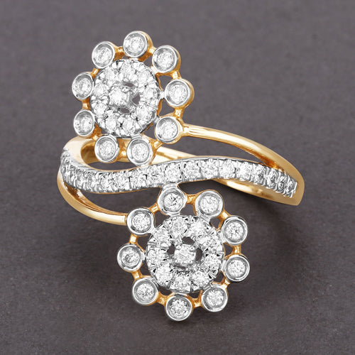0.56 Carat Genuine White Diamond 14K Yellow Gold Ring (E-F Color, SI1-SI2 Clarity) - image 8 of 11
