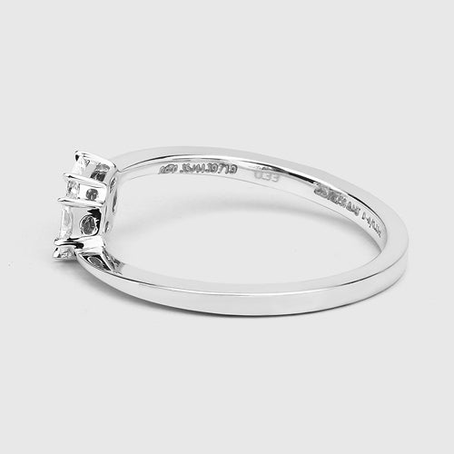 Anillo de 0,33 quilates de oro blanco de 18 quilates con diamante blanco auténtico (color F-G, claridad VVS-VS)