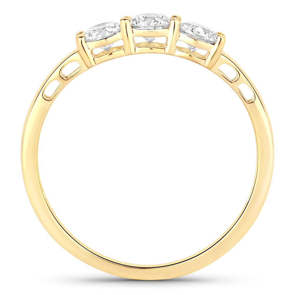 0.51 Carat Genuine Lab Grown Diamond 14K Yellow Gold Ring