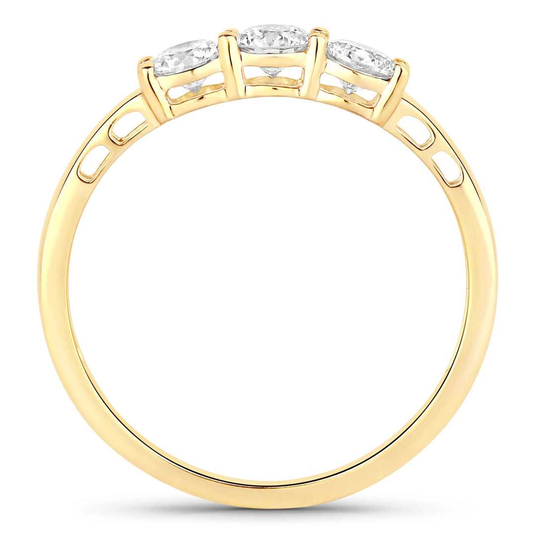 0.51 Carat Genuine Lab Grown Diamond 14K Yellow Gold Ring