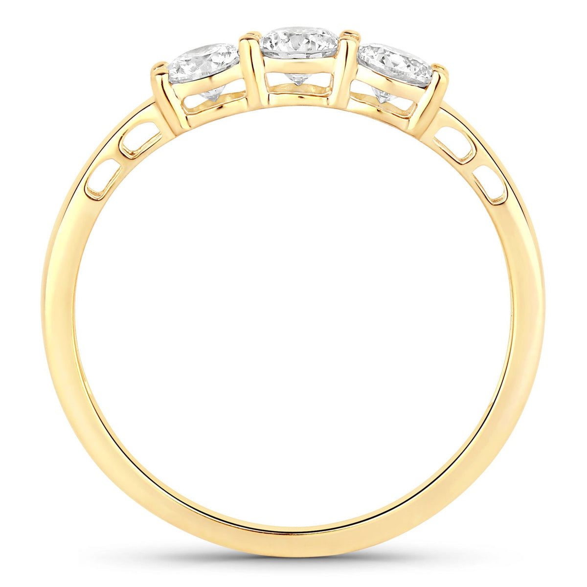 0.51 Carat Genuine Lab Grown Diamond 14K Yellow Gold Ring - image 2 of 4