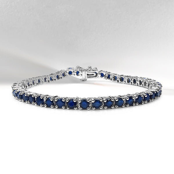 Brazalete de plata esterlina .925 con zafiro azul genuino de 8.36 quilates - imagen 2 de 9