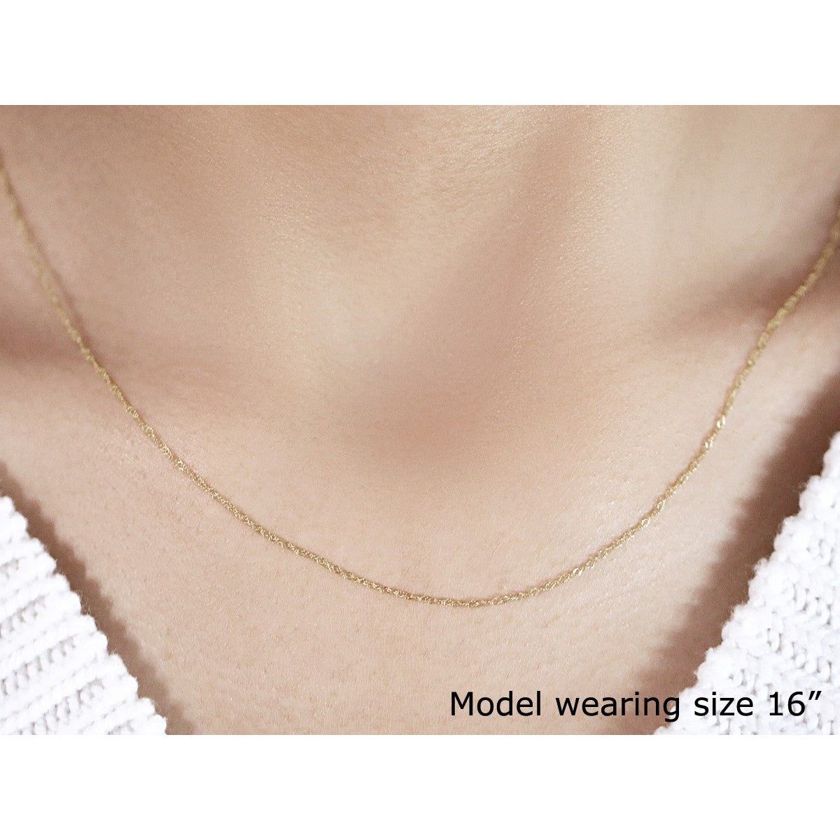 Cadena Singapur de oro amarillo de 14k de 0.6mm