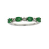 Emerald Diamond Fashion band rings 14KT White Gold