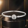 925 Sterling Silver Pavé Setting CZ Bracelet with White Gold Plating for Women - Size 17.0