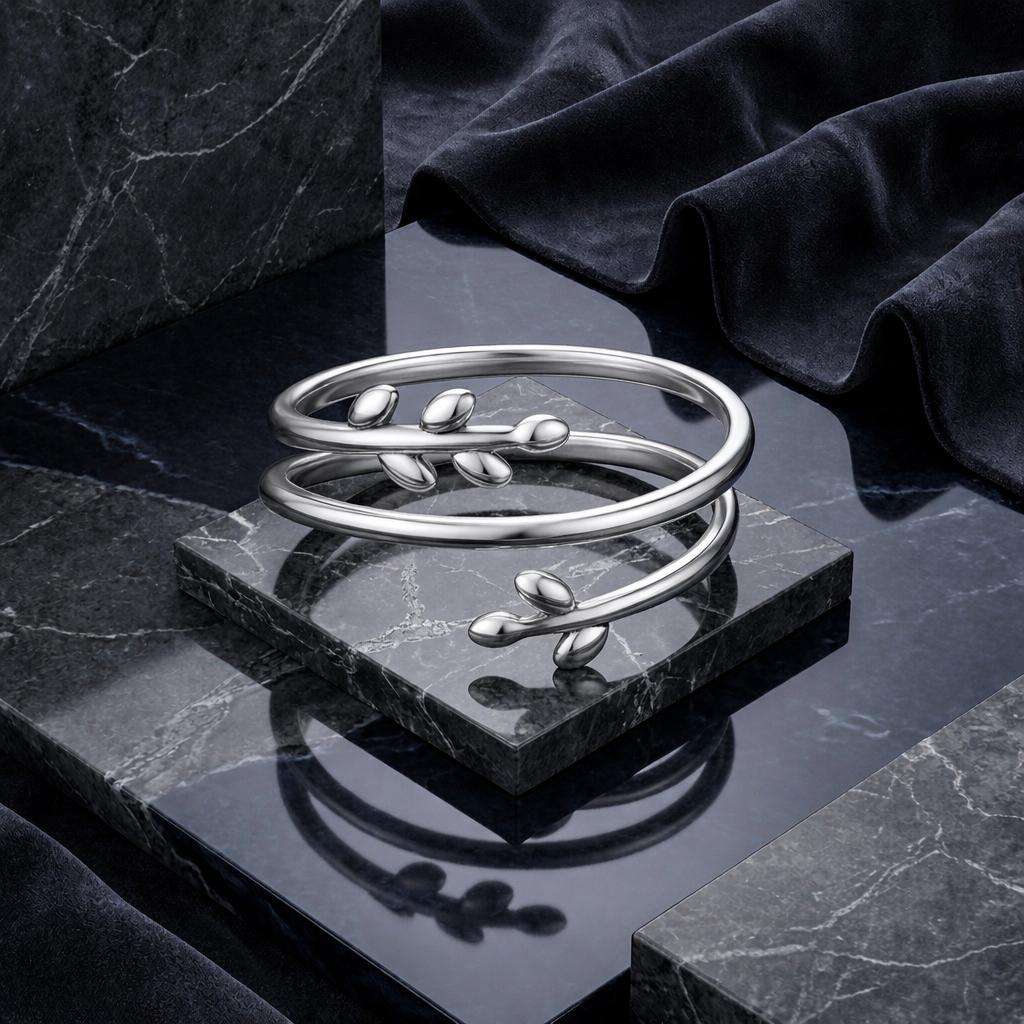 Anillo de plata de ley 925 oxidada para mujer