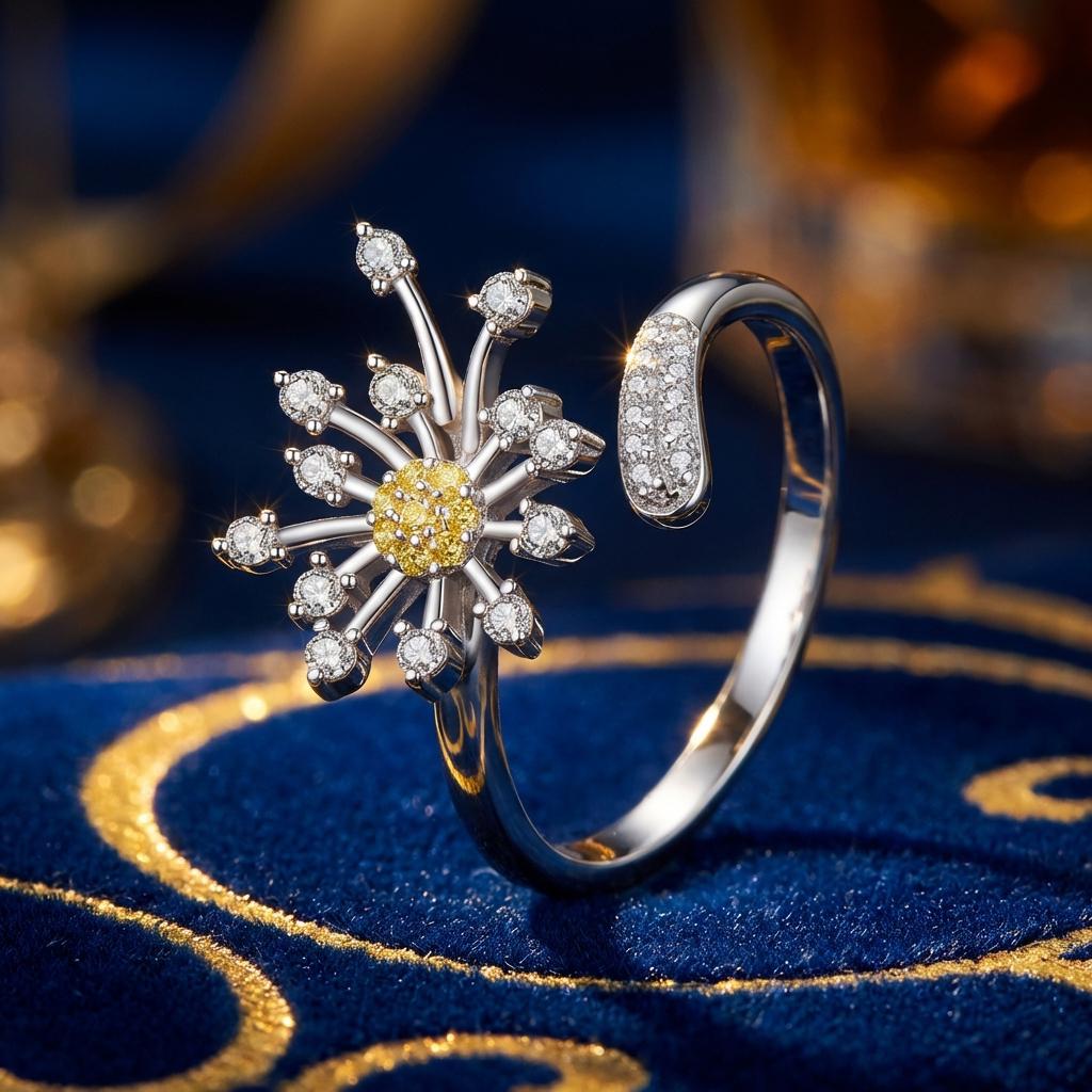Anillo de plata de ley 925 con baño de platino y circonitas engastadas en pavé