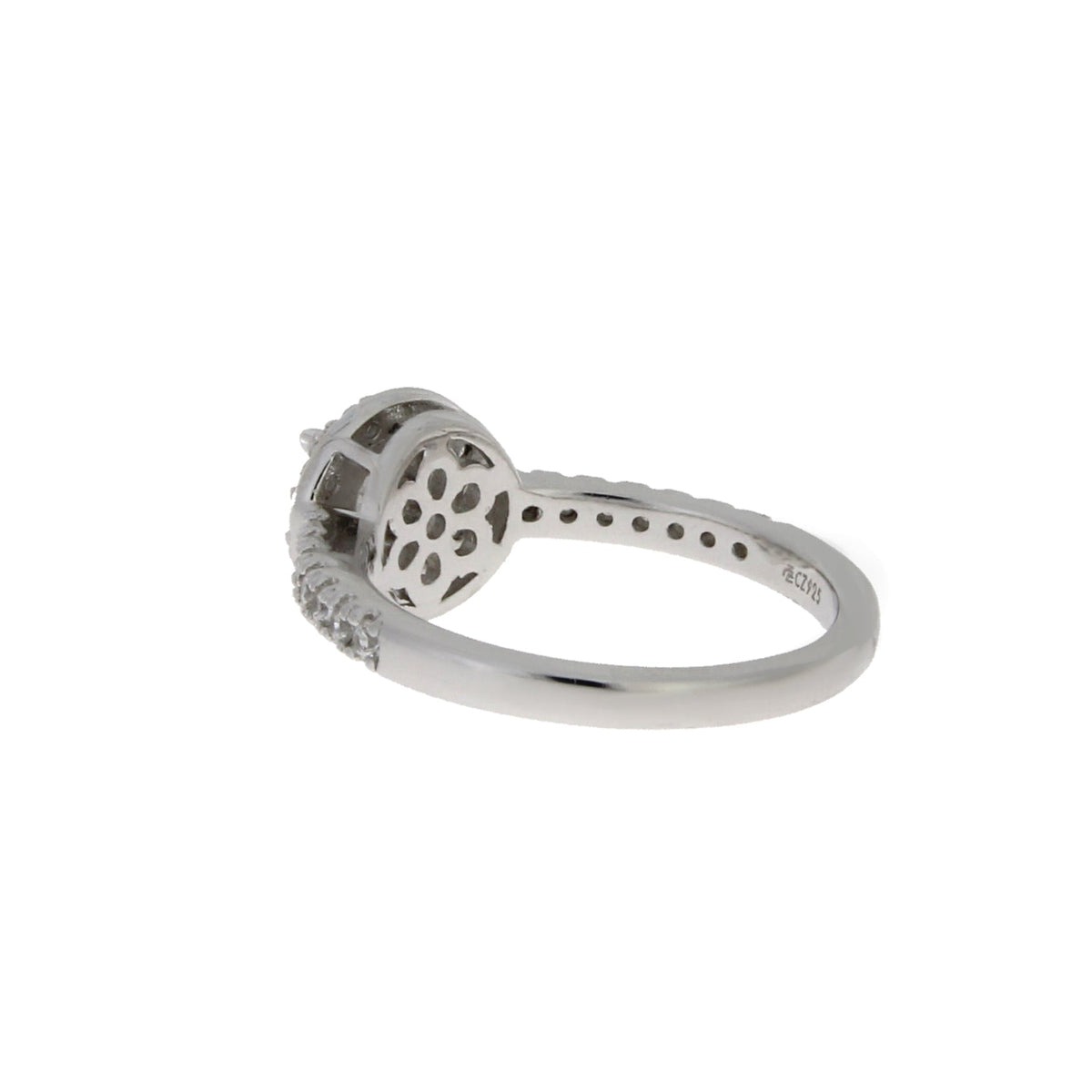 Anillo de circonita cúbica natural de plata de ley