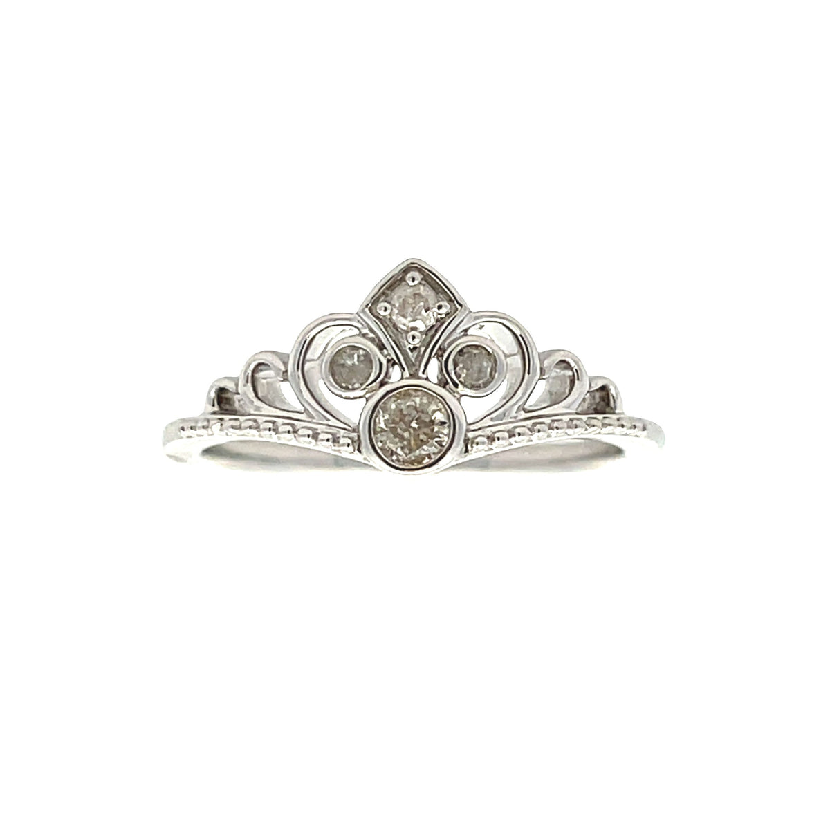 Anillo de plata de ley con diamante auténtico de 0,17 ct
