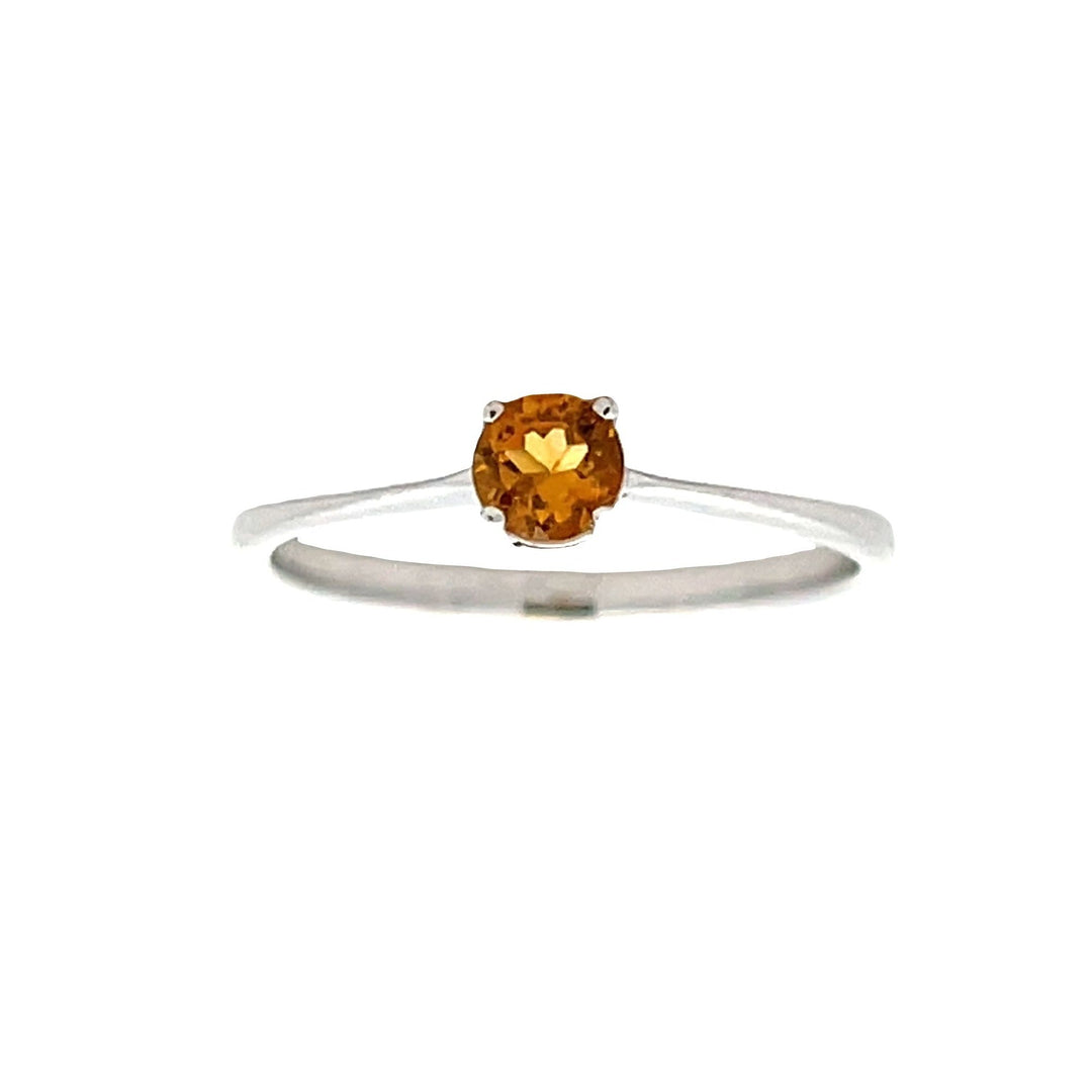 Auténtico anillo de plata de ley con citrino de 0,20 qt.