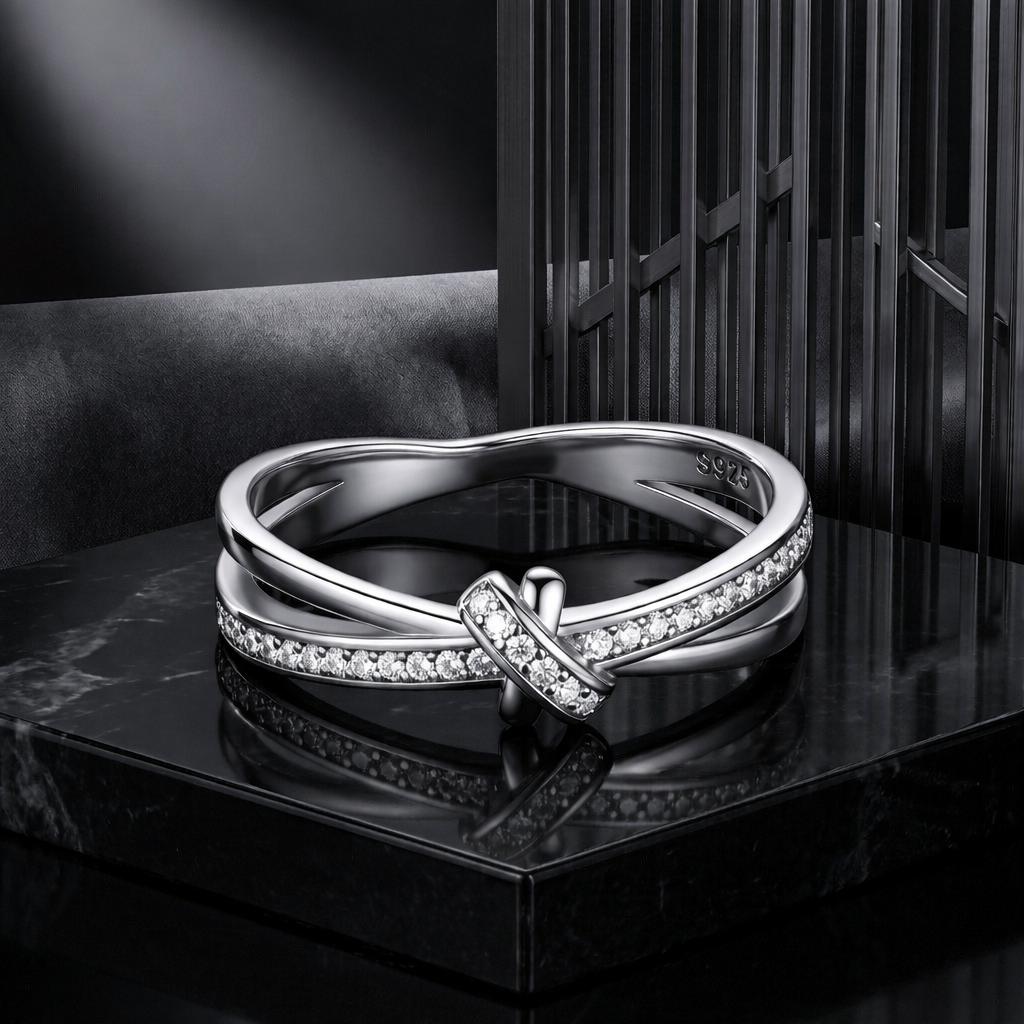 Anillo de plata esterlina 925 oxidada con pavé y circonitas cúbicas, talla 6, para mujer