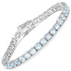 12.48 Carat Genuine Blue Topaz .925 Sterling Silver Bracelet