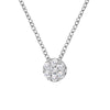 14K White Gold 1/4 Cttw Shared Prong Set Round-Ct Diamond 7 Stone Floral Cluster 18