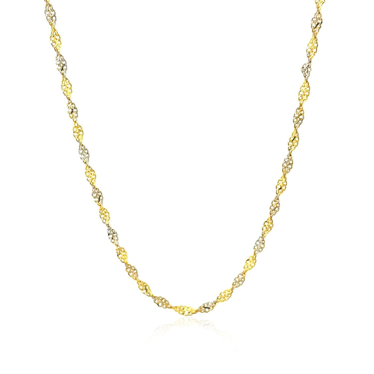 Cadena Singapur de oro bicolor de 14k y 2.0mm
