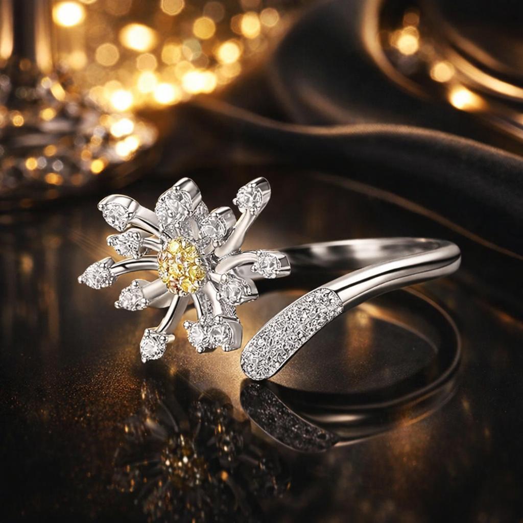 Anillo de plata de ley 925 con baño de platino y circonitas engastadas en pavé