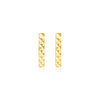 14k Yellow Gold Textured Bar Earrings