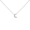 10K White Gold Diamond Accented Crescent Moon Shaped 18