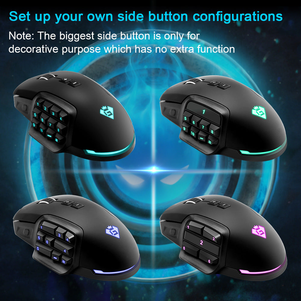 ErgoMaster 24000 Laser Gaming Mouse with Backlit Keypad - 24,000dpi and 16 Programmable Keys