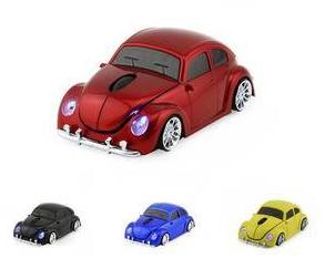 VW Beetle Car Shape Wireless PC Mouse - 2.4GHz Bluetooth - Ultra-Low Power Consumption