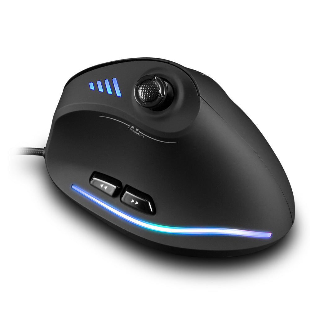 Ergonomic Wired Vertical Gaming Mouse 10,000DPI - with Joystick and 11 Programmable Buttons