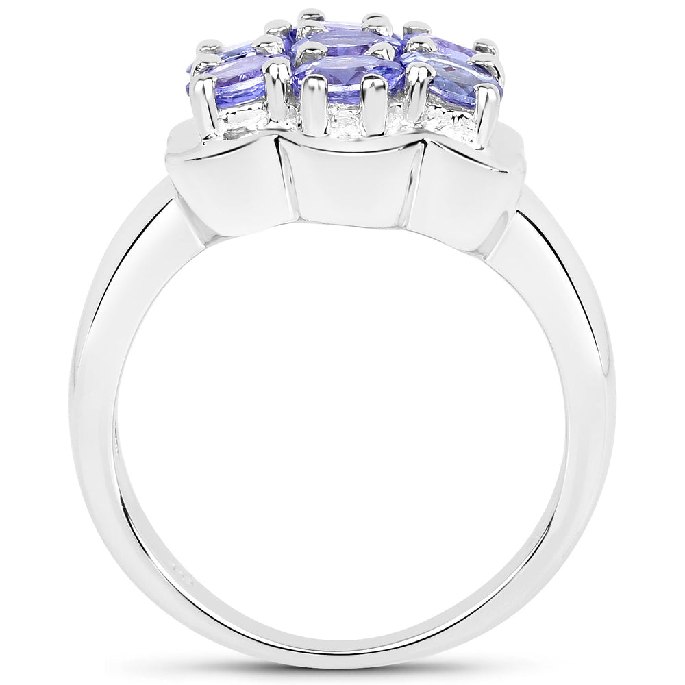 1.19 Carat Genuine Tanzanite .925 Sterling Silver Ring