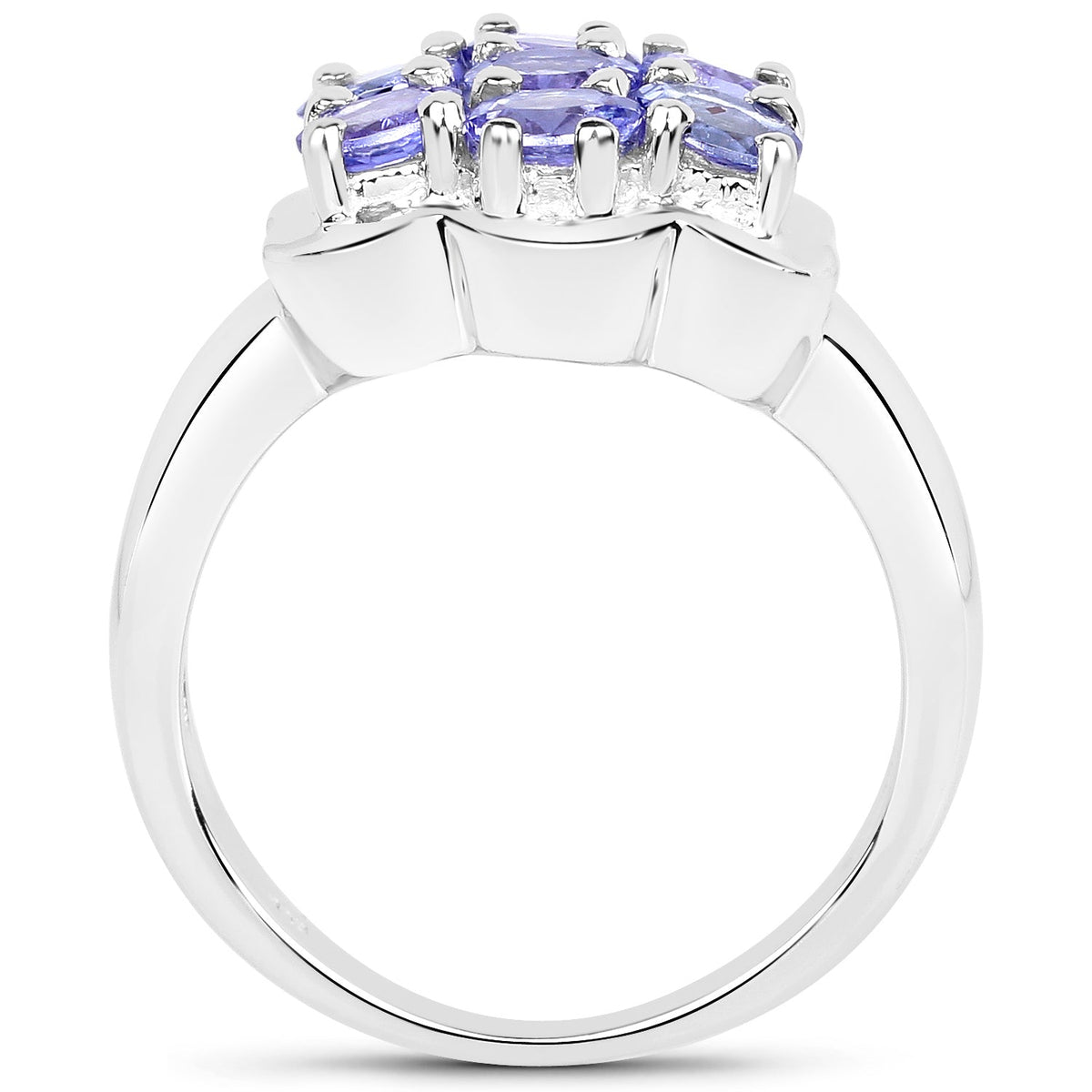 Anillo de plata de ley .925 con tanzanita genuina de 1.19 quilates
