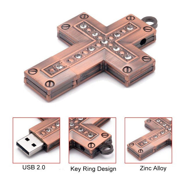 USB Flash Drive 32G Metal Cross USB Flash Drive