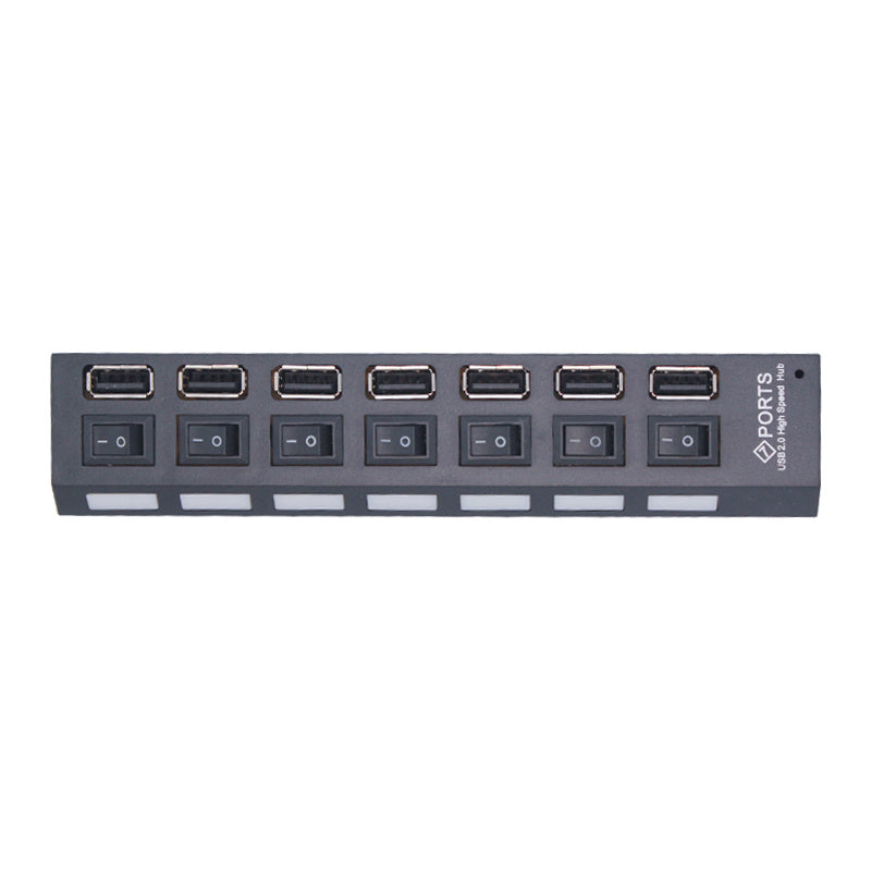 Versatile 7-Port USB 2.0 Hub with Each Port Independent Switch On/Off Control (4-Port Optional)