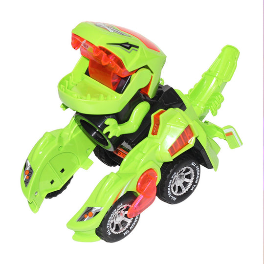 R/C Car - Transforming Dinosaur Robot - Powerful LED Lights, Sounds, and Roaring Dinosaur Action