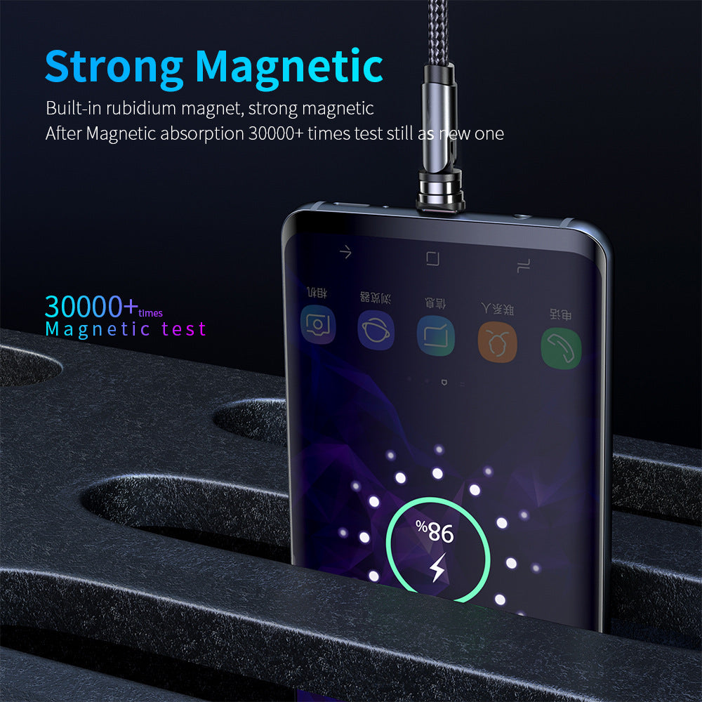Essager 360° Magnetic Rotating Fast-Charge Cable – USB-C, Micro-USB & Lightning, LED Indicator