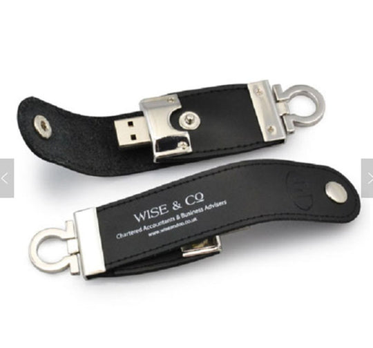 Leather Key Holder with Hidden USB Flash Drive