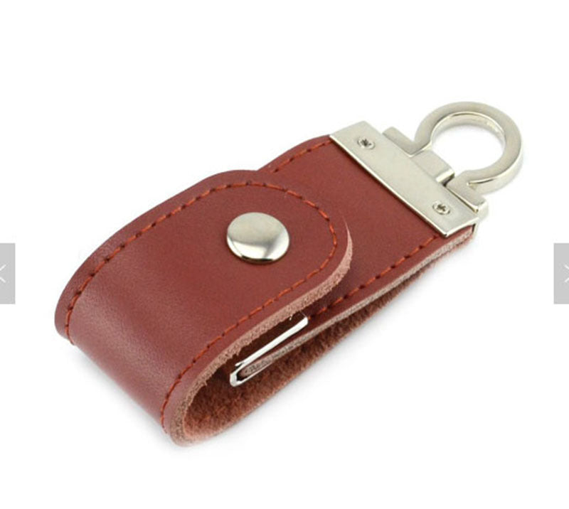 Leather Key Holder with Hidden USB Flash Drive