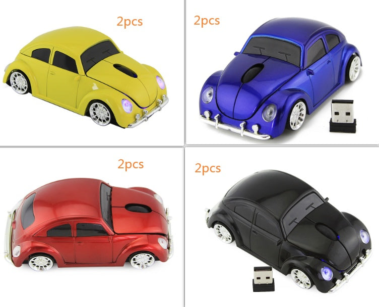 VW Beetle Car Shape Wireless PC Mouse - 2.4GHz Bluetooth - Ultra-Low Power Consumption