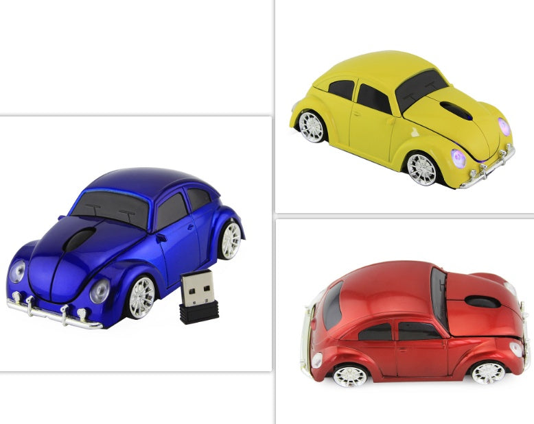 VW Beetle Car Shape Wireless PC Mouse - 2.4GHz Bluetooth - Ultra-Low Power Consumption