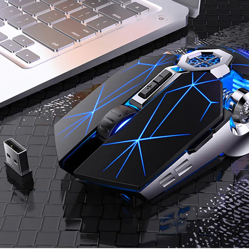 Sleek Rechargeable Wireless Mouse - Customizable DPI and 7-Color Backlight