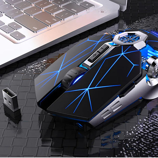 Sleek Rechargeable Wireless Mouse - Customizable DPI and 7-Color Backlight