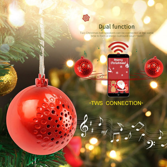 HarmonyGlow: Christmas Ball Ornament - Wireless Bluetooth Speaker