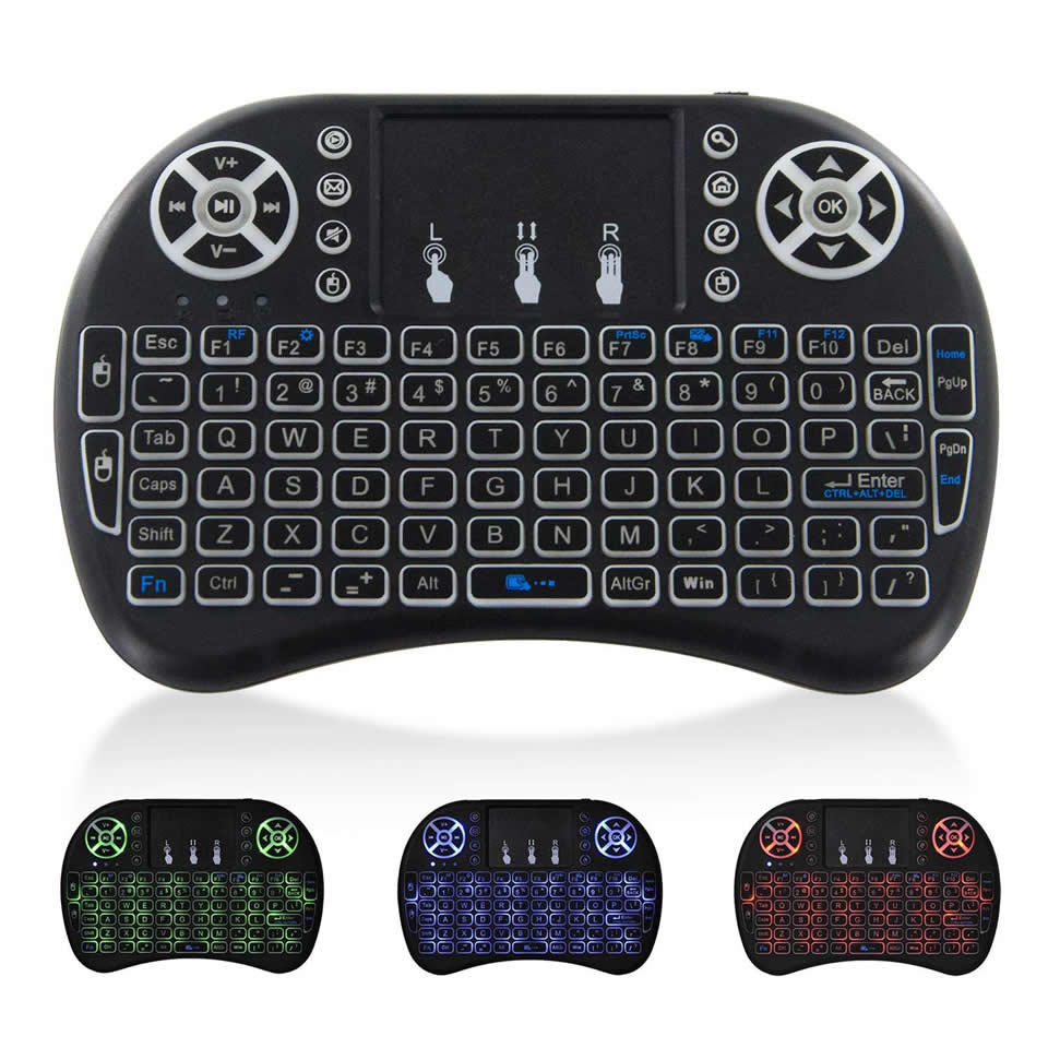 Wireless Mini Gaming Keyboard Remote with Touch-Pad for PC, Mobile, TV, and more